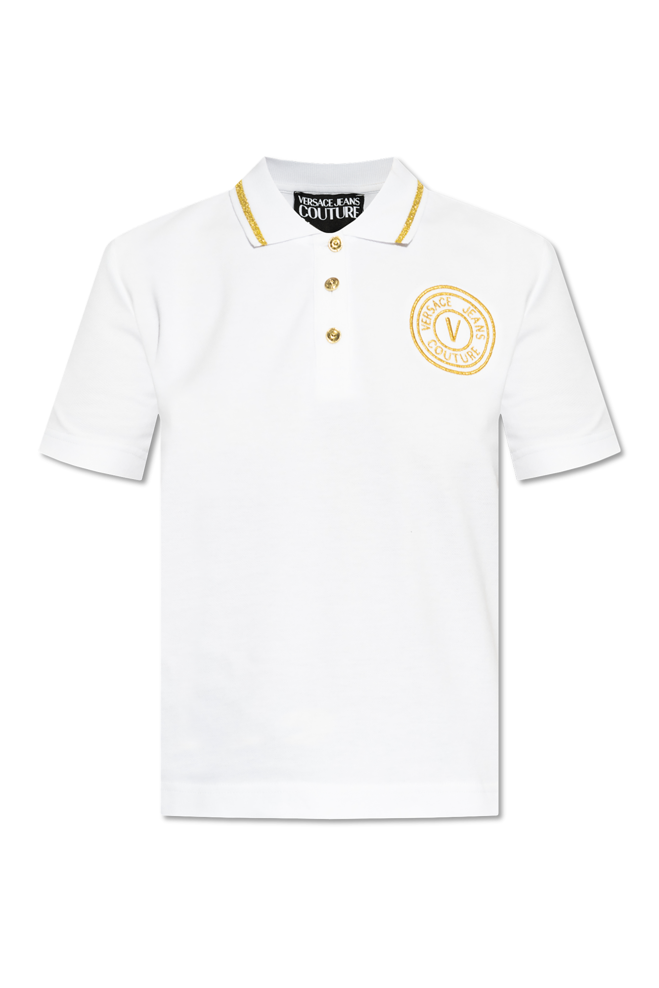 White Polo with logo Versace Jeans Couture - Vitkac AS